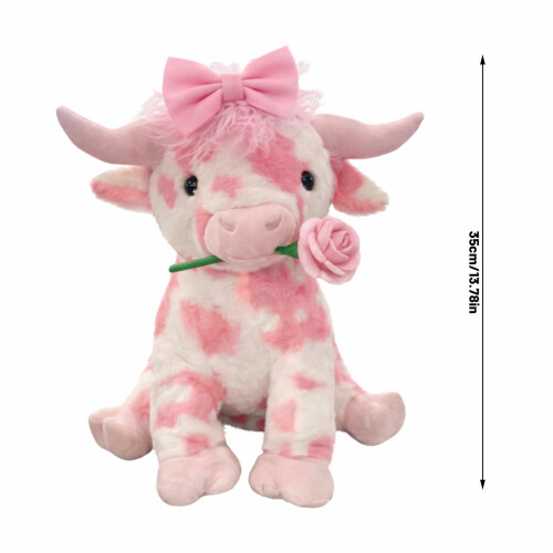 Pink Highland Cow Plush Toy 35 cm 2