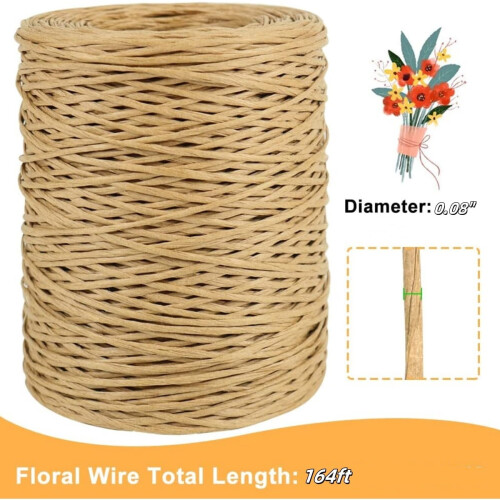 Paper-Covered Bind Wire 164 FT Rustic Floral Wrapping Supply 2