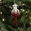 Christmas Snowflake Ornament Red Glitter Flocking Plastic 1 2