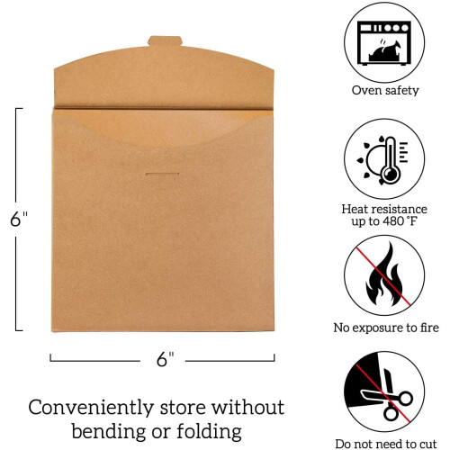 Unbleached Parchment Paper Squares 6" x 6" 200 Count 1