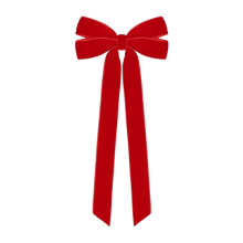 Velvet Christmas Bows Red Holiday Decor 6 Pack