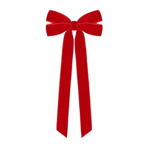 Velvet Christmas Bows Red Holiday Decor 6 Pack