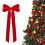 Velvet Christmas Bows Red Holiday Decor 6 Pack 2