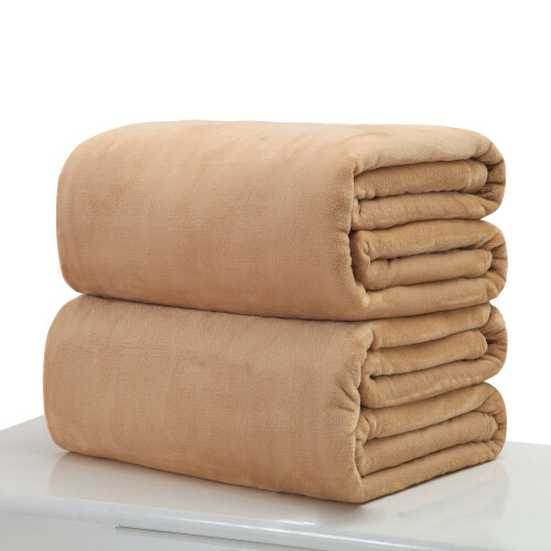 Dog Blanket Flannel Khaki Large Size