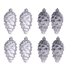 Christmas Tree Ornaments Plastic Ball 8pcs Silver