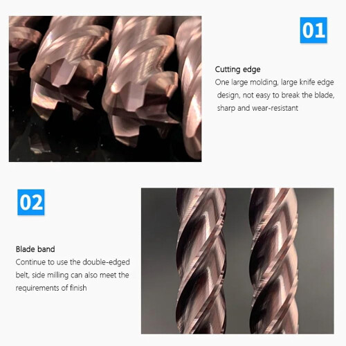 Corner Radius End Mill HRC62 Tungsten Carbide 4-Flute 2