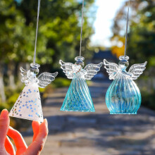 Little Angel Glass Pendant Light Blue Crystal 1pc