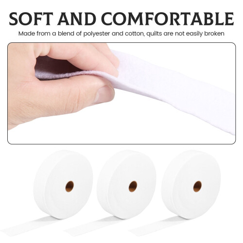 White Polyester Jelly Roll Batting Strips 3 Rolls 2
