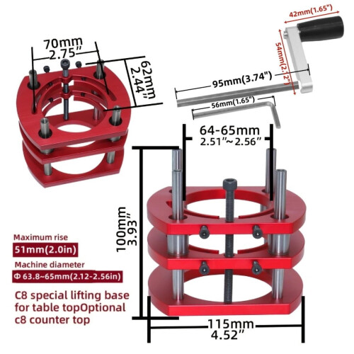 Motor Router Lift 65 mm Diameter Woodworking Base 2