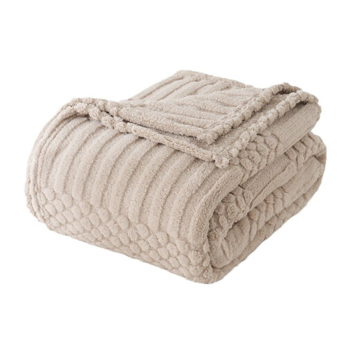 Polyester Fleece Sofa Throw Brown Caramel Soft Machine