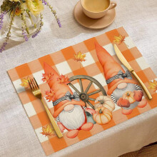 Pumpkin Harvest Placemats Set Heat Resistant 12x18 Inch