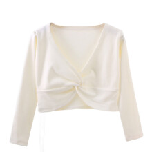 Girls Long Sleeve Cardigan Wrap Top White Size 8-9