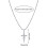 Adjustable Rope Necklace with Metal Cross Pendant Silver 2