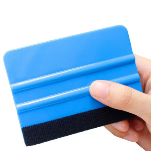 Car Decal Squeegee Felt Edge Scraper 10x7.3 cm Blue 2