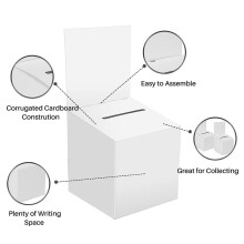 12 Stuks Sweepstakes Stembus Stembus Donatiebox voor Fondsenwerving, Kartonnen Doos met Sleuven, 6 X 6 X 6 inch