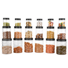 Sky Lexus Celebration 18 Pcs Storage Container Gift Set For Kitchen (300Ml X 6 Pcs 750Ml X 6 Pcs 1400Ml X 6 Pcs) (Grey)