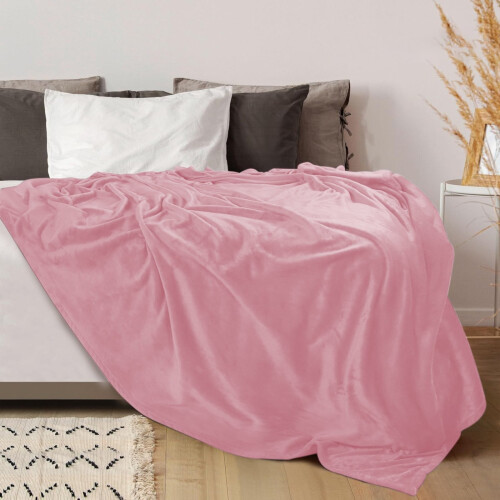 Plush Flannel Blanket Soft Silver Gray 70x100 inch 1