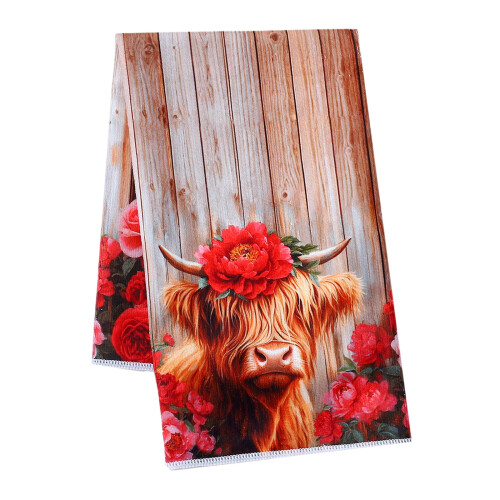 Bunny Cups Easter Kitchen Towels Red Buffalo Check 2-Pack 1