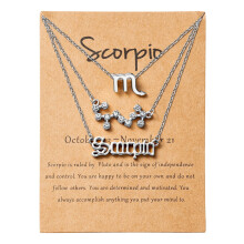 Scorpio Zodiac Necklace Silver 3 pcs