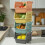 Star Work Multipurpose Stackable Organizer Baskets - Ventilated Open-Front Plastic Storage Bins For Vegetables Fruits Groceries & Home Use (Colour 1