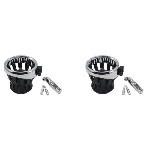 2X Motorcycle Handlebar Drink Cup Holder for  GL1800 Goldwing for Softail Electra Silver