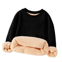 Girls Fleece Sherpa-Lined Sweatshirt Black 5-6 Years