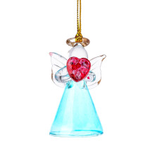 Little Angel Glass Pendant Light Blue Crystal 1pc