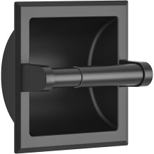 Matte Black Recessed Toilet Paper Holder Metal Wall Mount