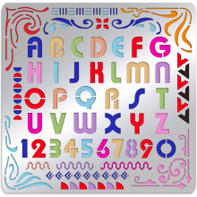 Metal Stencil Set A-Z Numbers Frames 6.14x6.14 inch