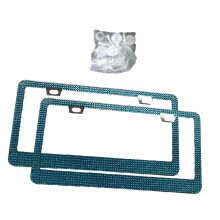 Car License Plate Frame Blue Decorative Sturdy
