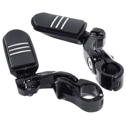 Highway Bar Footpegs Black Aluminum Left Right Front 2