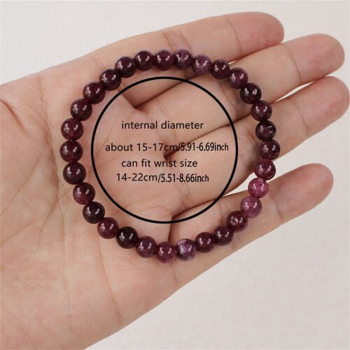 Handmade Garnet Beaded Bracelet Stretch Elastic 1 Piece 1