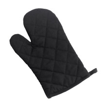 Oven Mitts Solid Color Heat Resistant Non-Slip Black 1 Pair