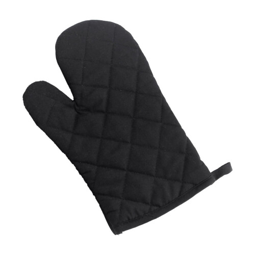 Oven Mitts Solid Color Heat Resistant Non-Slip Black 1 Pair