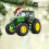 Christmas Tractor Ornament Green Acrylic 2D 2