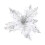 Glitter Poinsettia Christmas Ornaments 2-Pack Silver 4