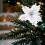 Glitter Poinsettia Christmas Ornaments 2-Pack Silver 7