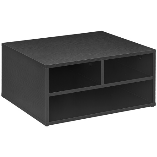 Three-Compartment Printer Storage Cabinet - Black
