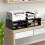 Three-Compartment Printer Storage Cabinet - Black 4