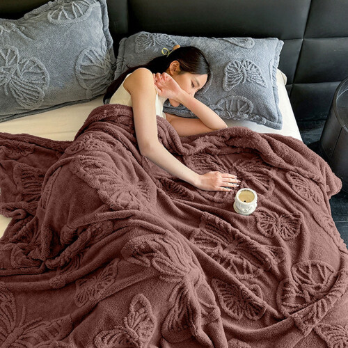 3D Butterfly Throw Blanket Brown 59x79 Inches