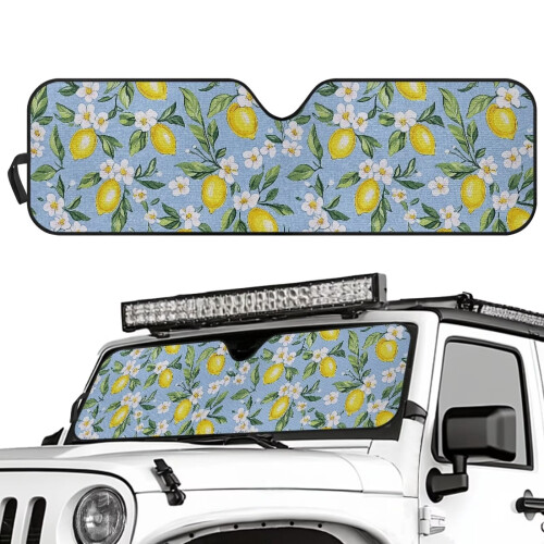 Foldable Daisy Lemon Windshield Sun Shade for Jeep Wrangler 1