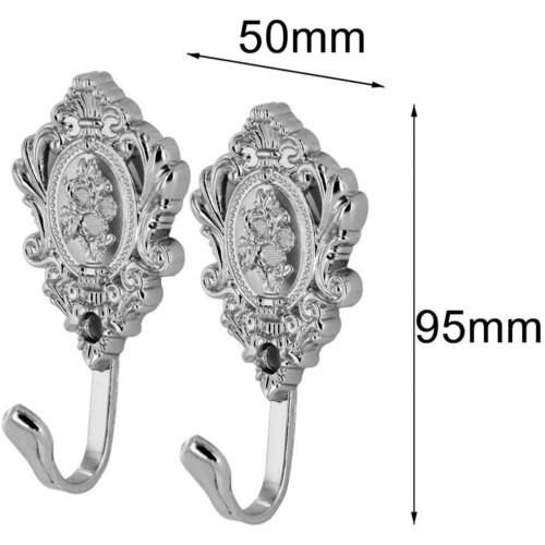 Vintage Rose Pattern Curtain Holdbacks Zinc Alloy 2 Pieces 1
