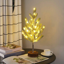 Artificial Christmas Tree with LED Lights Green 21.65 Inch