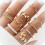 Stackable Moon Star Knuckle Rings Set Gold 5-Piece 1