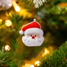 Mini White Christmas Plush Ornament 3 Inch