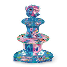 Stitch Themed Cupcake Stand 3-Tier Cardboard