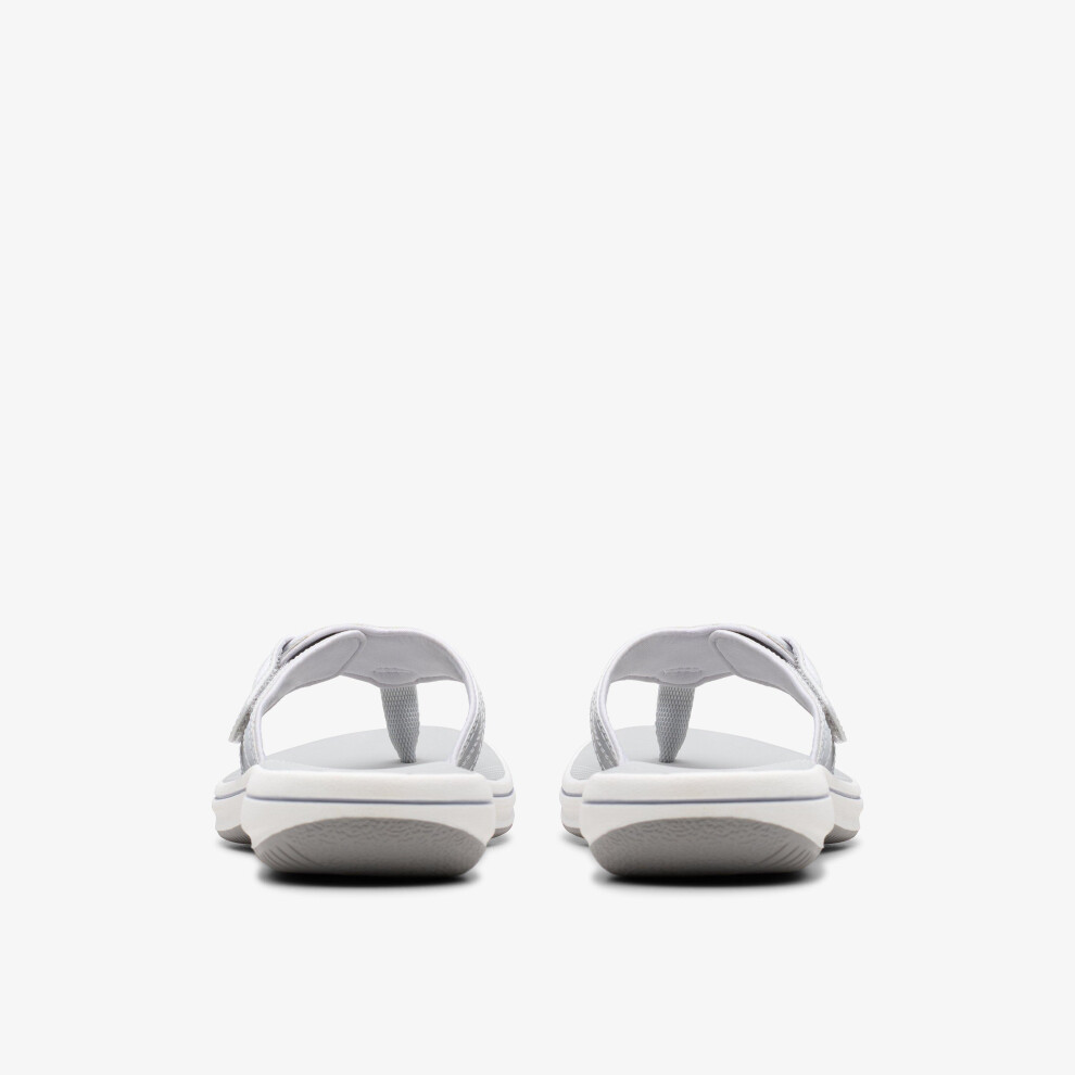 Clarks Women's Silver Brinkley Reyna Flat Sandals, Flip Flops | Size: 8-Standard Fit - Image 2