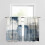 Abstract Blue Grey Tier Curtains 3-Pack for Standard Windows 3