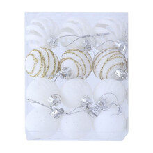 Velvet Christmas Balls White 1.57 Inch 12 Pack