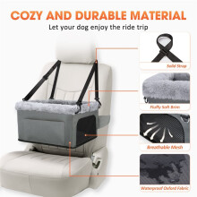 Asiento Elevador de Lujo para Perros con Estructura Metálica, Correa de Seguridad y Cojín Grueso para Perros Pequeños de Hasta 9 Kg (20 Libras)